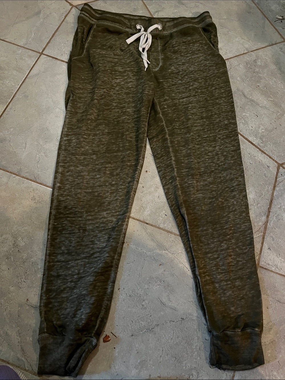 Men's Olive Green Jogger Pants with Drawstring